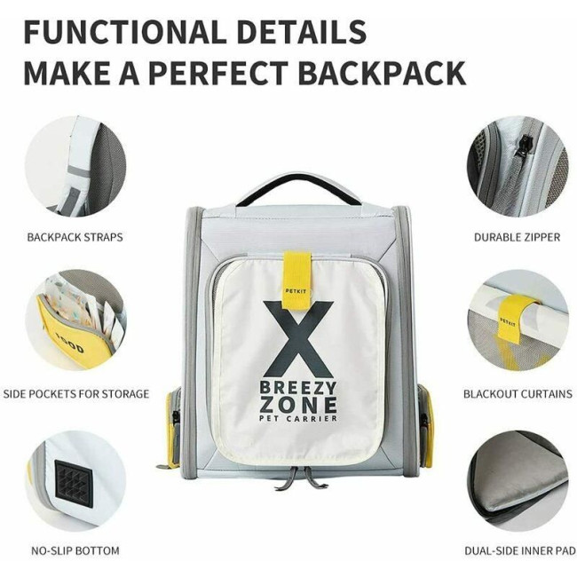 Рюкзак-переноска X ZONE GREY P7703 PETKIT