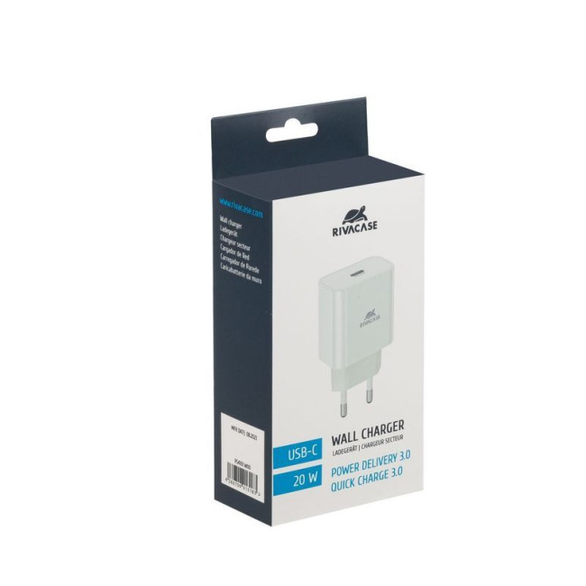 Мережевий зарядний пристрій, 1 USB Type-C, PD 20 Вт, білий