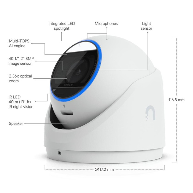 Мережева відеокамера UVC-G6-PRO-TURRET-W UBIQUITI