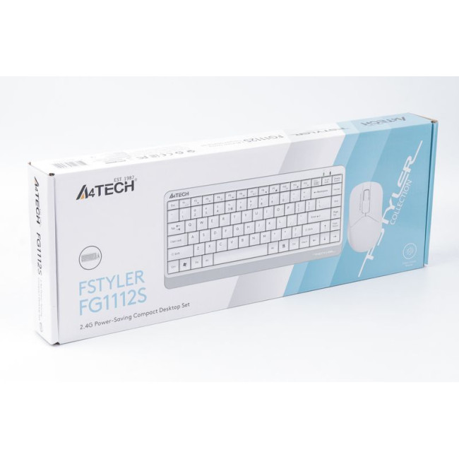 Комплект бездротовий Fstyler клавіатура+миша, білий, USB