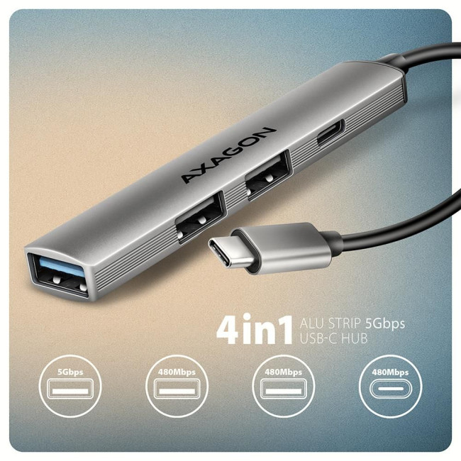 Концентратор USB3.2 4PORT 0.12M HUE-STC AXAGON