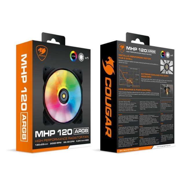 Вентилятор 120мм ARGB, Hydro Dynamic Bearing, 4 Pin PWM / 3 Pin ARGB