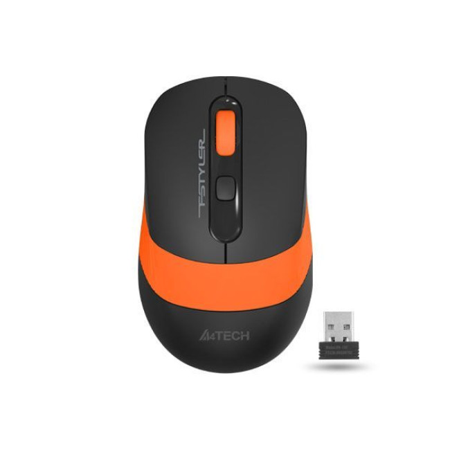 Миша бездротова Fstyler, USB, 2000 dpi, чорний + помаранчевий