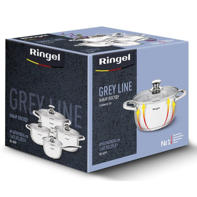 Набір посуду Ringel Grey line, 8 предметів