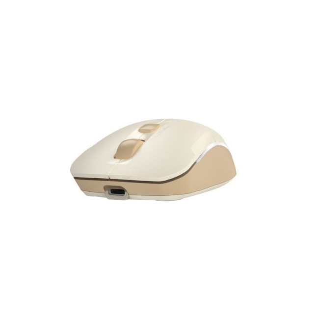 Миша бездротова безшумна Fstyler, Bluetooth / 2.4 ГГц, вбудований акумулятор, 2000DPI, бежевий