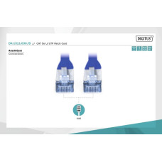 Патч-корд CAT 5e U-UTP, Cu, PVC AWG 26/7, довжина 3 м, колір синій DK-1511-030/B DIGITUS by ASSMANN
