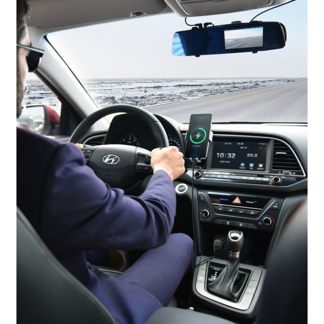 Автомобільний зарядний пристрій, 2 USB-C, 40Вт, PD, чорний