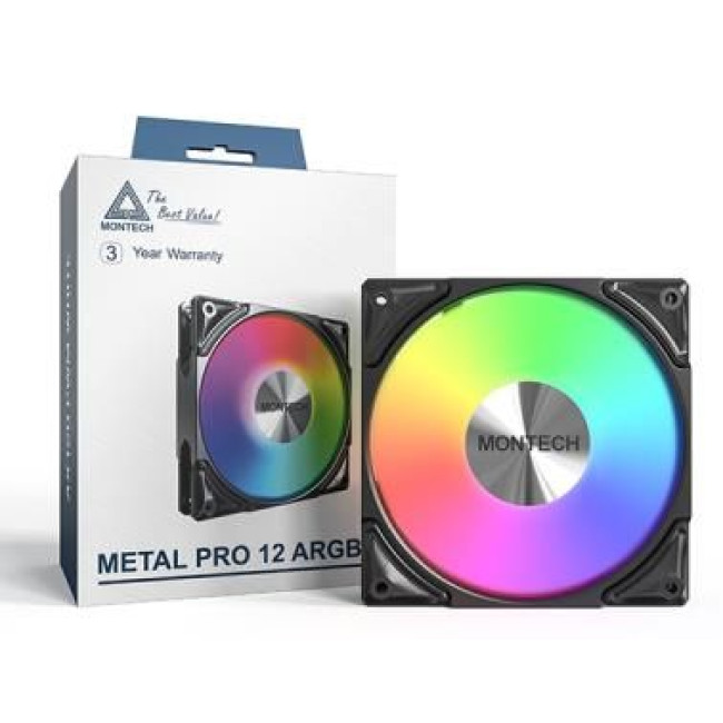 Корпусний вентилятор 120MM METAL PRO 12 ARGB PWM BLACK MONTECH