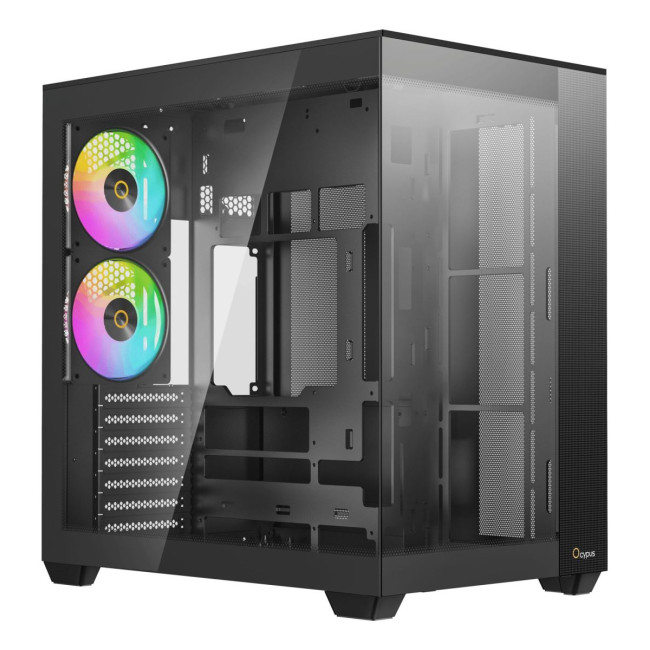 Корпус для комп'ютера ATX W/O PSU DELTA C74 ARGB чорний (DELTA-C74-BKD200XX-GL) OCYPUS