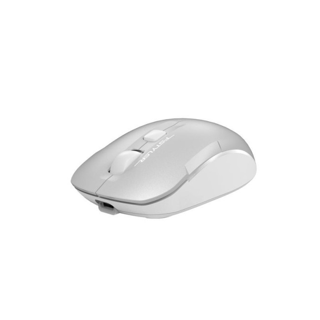 Миша бездротова безшумна Fstyler, Bluetooth / 2.4 ГГц, вбудований акумулятор, 2000DPI, сірий+білий