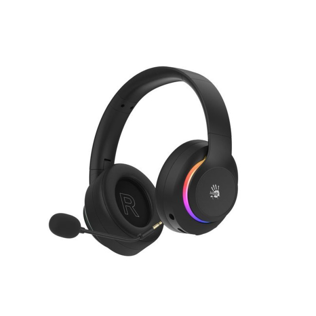 Ігрові бездротові навушники з мікрофоном, RGB підсвічування, Bluetooth + 2.4GHz + 3.5 jack