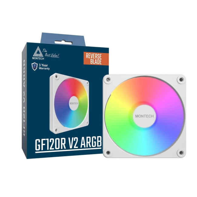 Корпусний вентилятор 120MM GF120R V2 ARGB PWM (W) MONTECH