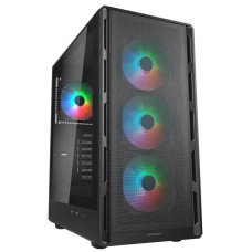 Ігровий корпус, 3*120mm RGB, 1*120mm ARGB вентилятори передвстановлені, ATX/mATX/mini-ITX, скляне вікно