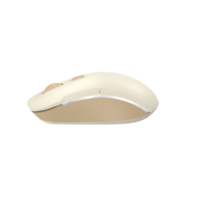 Миша бездротова безшумна Fstyler, Bluetooth / 2.4 ГГц, вбудований акумулятор, 2000DPI, бежевий