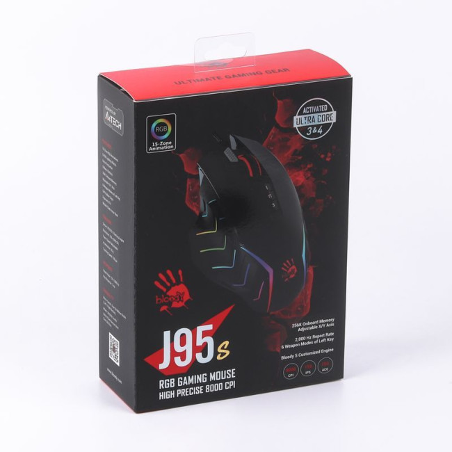 Ігрова миша Activated, Extra Fire Button, 8000 CPI, RGB, 20M натискань