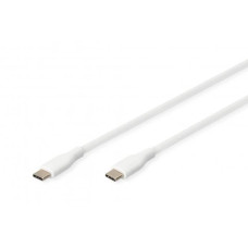 Кабель для зарядки USB-C, USB-C - USB-C 2 м, USB 2.0, 60W, силіконовий, білий AK-300341-020-W DIGITUS by ASSMANN