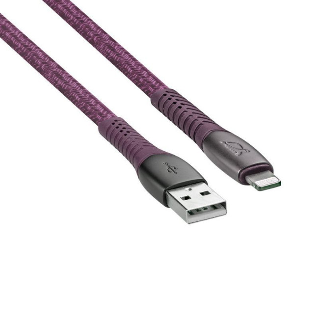 Кабель USB 2.0 MFI Type-A/Lighting, тканинне обплетення, 1.2 м, 3 А, 60 Вт, червоний