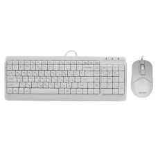 Комплект дротовий Fstyler клавіатура+миша, білий, USB