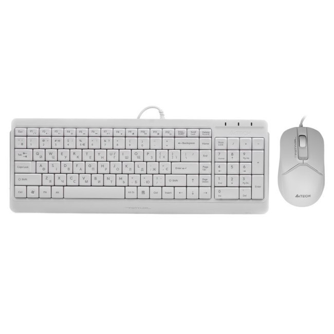 Комплект дротовий Fstyler клавіатура+миша, білий, USB