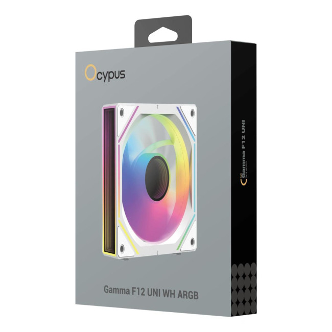 Корпусний вентилятор 120MM GAMMA F12 ARGB REVERSE BLADE білий (GAMMA-F12-WH1AM01U-GL) OCYPUS
