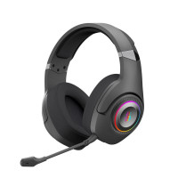 Ігрові бездротові навушники з мікрофоном, RGB підсвічування, Bluetooth + 2.4GHz + 3.5 jack