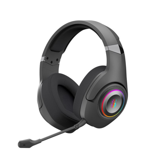 Ігрові бездротові навушники з мікрофоном, RGB підсвічування, Bluetooth + 2.4GHz + 3.5 jack