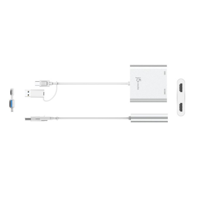 Адаптер-перехідник USB-C/A на 2 HDMI (2 незалежних екрани)