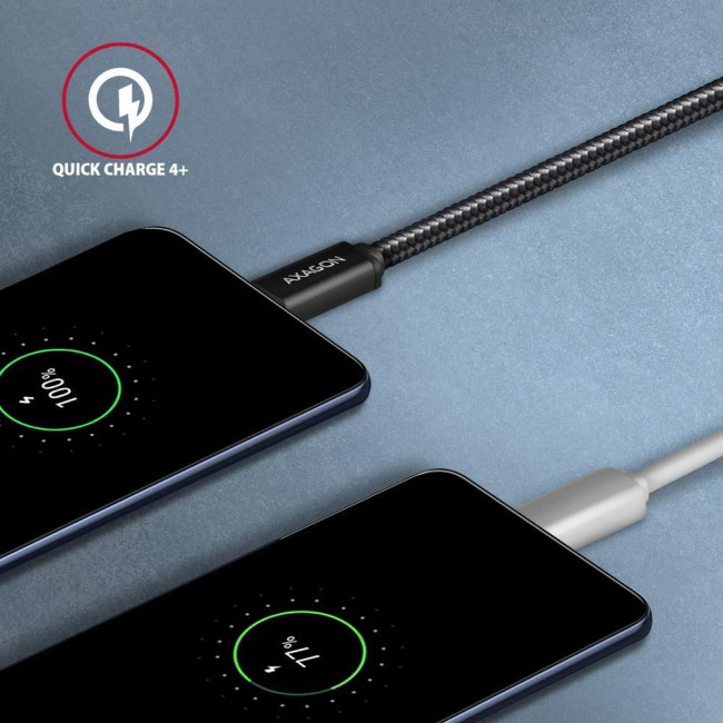 Кабель AXAGON BUCM3-CM10AB USB-C-USB-C 3.2 Gen 1, 2m, PD 60W, 3A, чорний