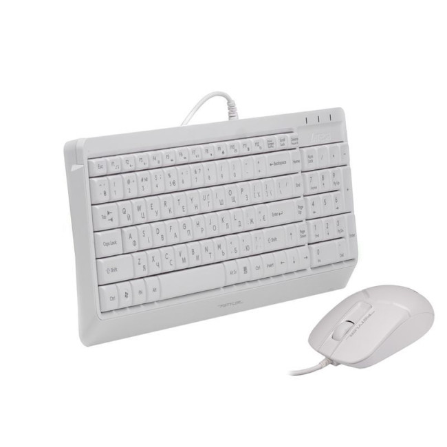 Комплект дротовий Fstyler клавіатура+миша, білий, USB