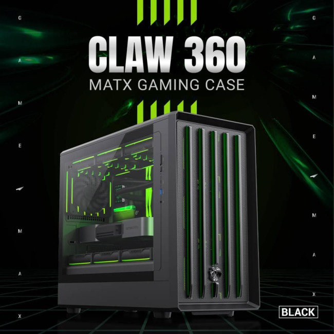 Корпус для комп'ютера MATX W/O PSU CLAW 360 BK GAMEMAX