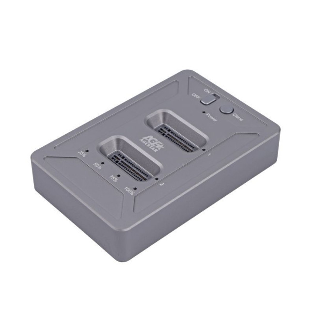 Док-станція, USB 3.1 Type C, M.2 NVME, 2 слота, сірий