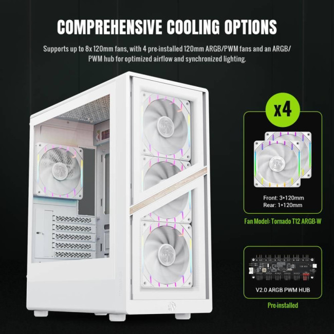 Корпус для комп'ютера ATX W/O PSU AERIS 330 GW GAMEMAX