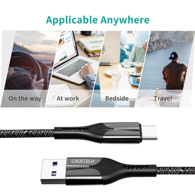 Кабель преміум якість USB 2.0, A-тато/C-тато, 5A, 1,2 м.