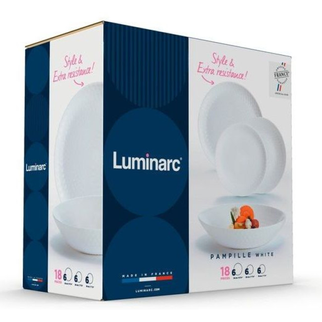Сервіз Luminarc Pampille White, 18 предметів