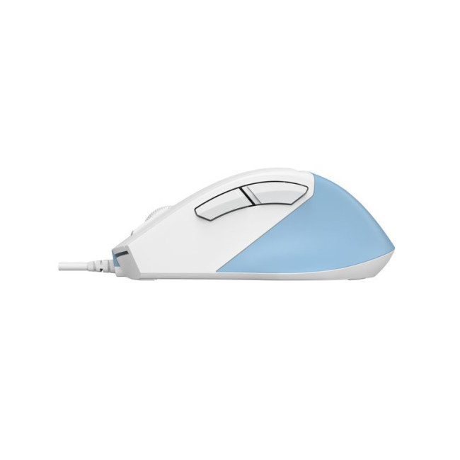 Миша дротова безшумна Fstyler, USB, 2400 dpi, білий+блакитний