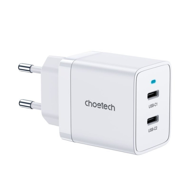 Мережевий зарядний пристрій, 2 USB-C, 40Вт, PD/QC/PPS