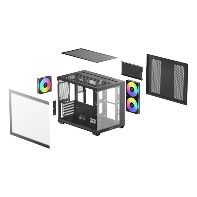 Корпус для комп'ютера MATX W/O PSU GAMMA C54 ARGB чорний (GAMMA-C54-BKD300XX-GL) OCYPUS