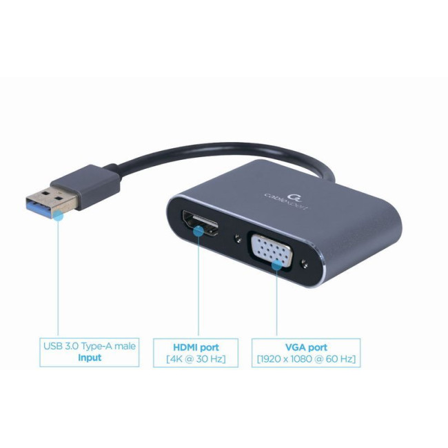 Адаптер-перехідник USB-A на HDMI/VGA