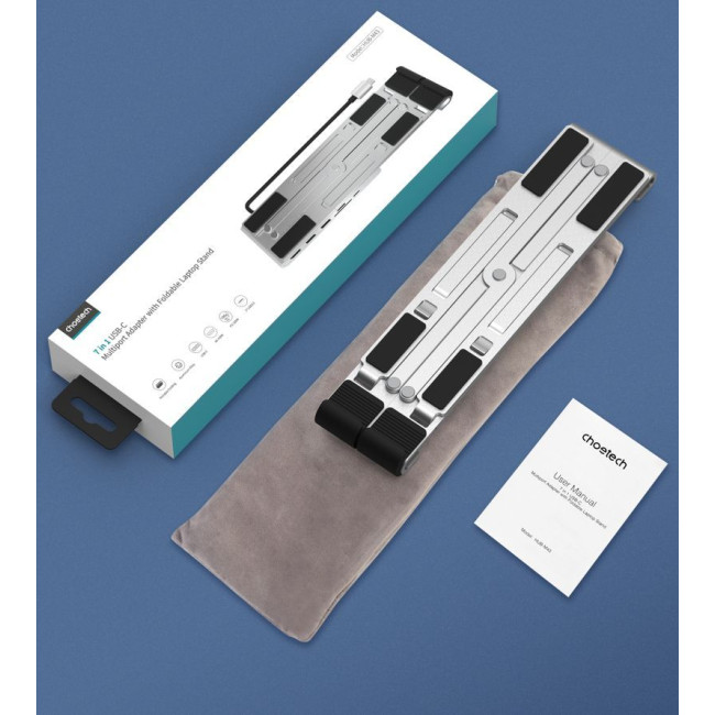 Док станція USB-C 7-в-1 (HDMI/PD/картридер/USB-A / USB-C), алюміній