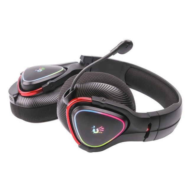 Ігрові бездротові навушники з мікрофоном, RGB, Bluetooth + 2.4GHz + 3.5 jack
