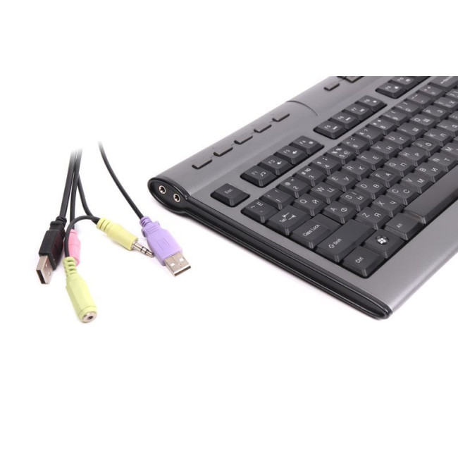 Клавіатура USB, X-slim, USB2 + мікрофон та навушники