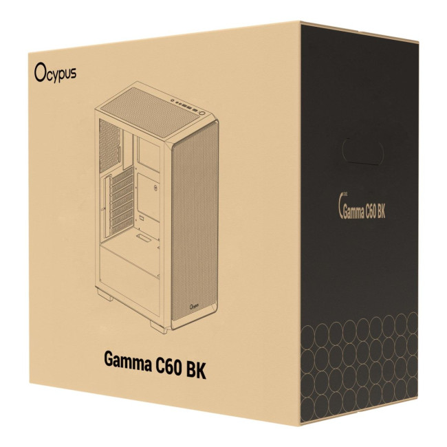 Корпус для комп'ютера ATX W/O PSU GAMMA C60 BK (GAMMA-C60-BKG000XX-GL) OCYPUS
