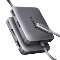 Хаб концентратор AXAGON HMC-5HL USB-C 5Гбіт/с SuperSpeed 5in1 hub, Сірий