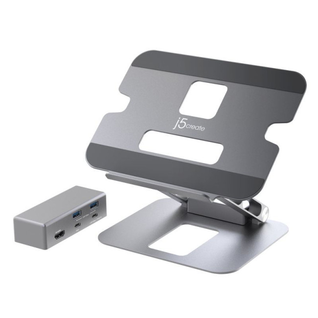 Док станція USB-C 6-в-1 (HDMI/PD/USB-A/USB-C), алюміній
