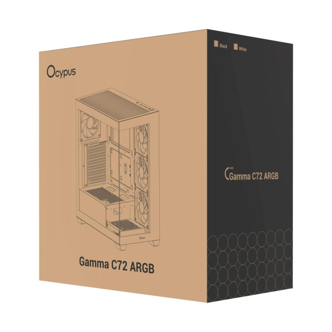 Корпус для комп'ютера ATX W/O PSU GAMMA C72 WH ARGB (GAMMA-C72-WHD400XX-GL) OCYPUS