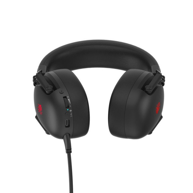 Ігрові бездротові навушники з мікрофоном, RGB підсвічування, Bluetooth + 2.4GHz + 3.5 jack