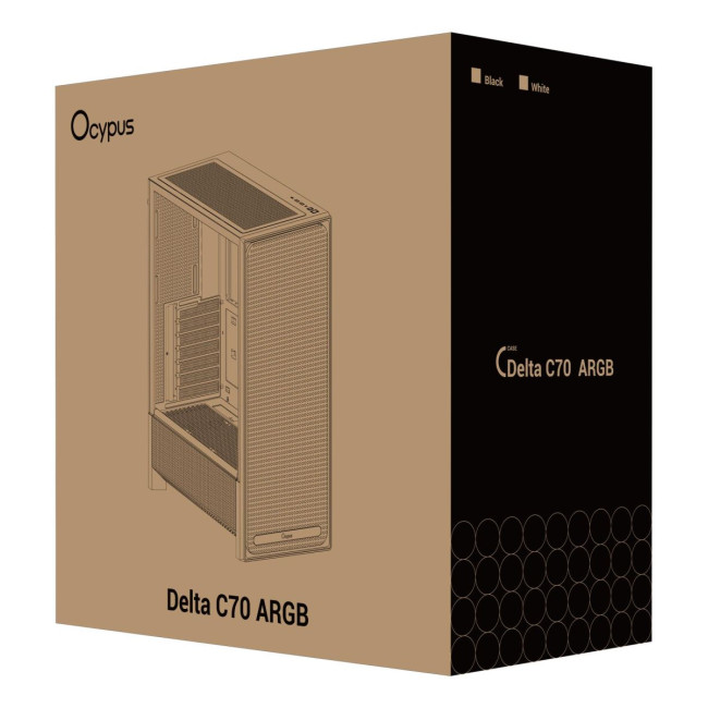 Корпус для комп'ютера ATX W/O PSU DELTA C70 BK ARGB (DELTA-C70-BKG400XX-GL) OCYPUS