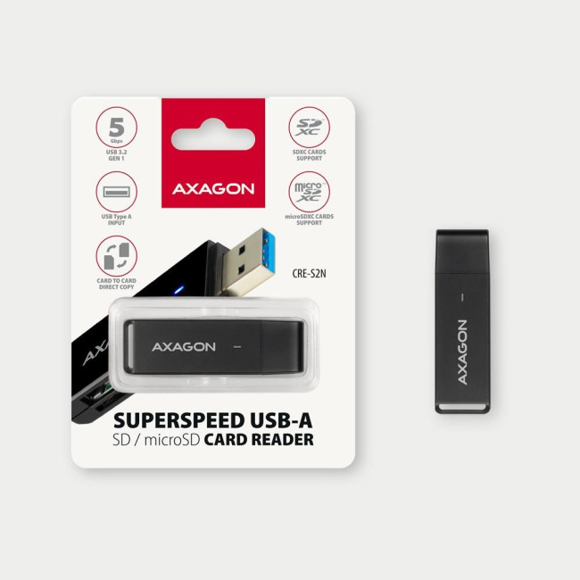 Кардрідер AXAGON CRE-S2N SuperSpeed USB-A card reader