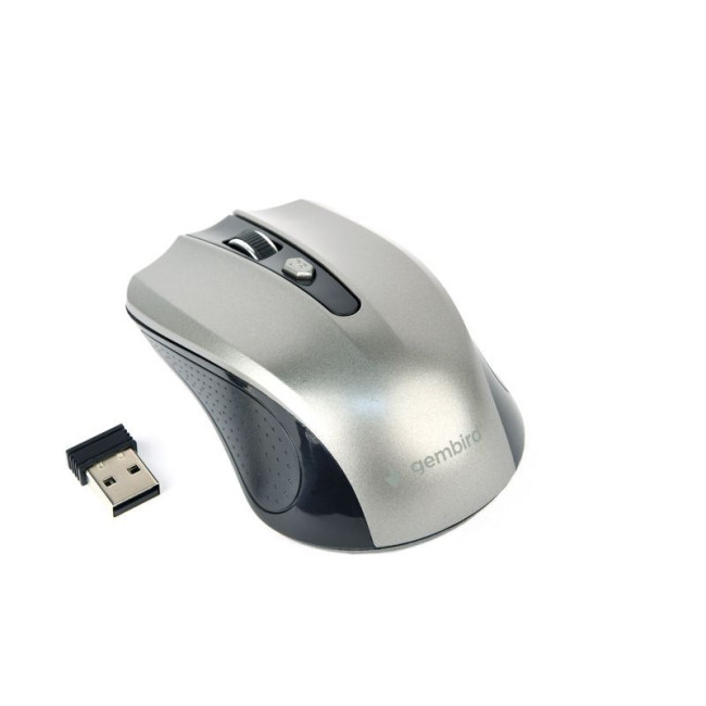 Бездротова оптична миша, USB, 1600 dpi, сiро-чорна
