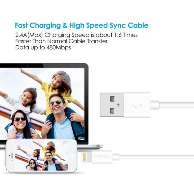 Кабель USB 2.0 А-тато/Lightning , MFI, 1.8 м, преміум, 2.1 А